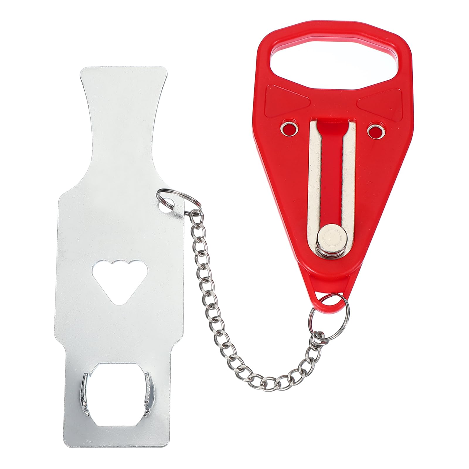 PATIKIL Hotel Door Lock, 1 Pack Heavy Duty Extra Lock for Additional Privacy and Safety Perfect for Traveling Hotel Home Apartment Single Hole Red