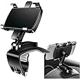 fasebeek 1 PC Car Mobile Phone Holder, 360° Rotating Snap-on Four-Clip Dashboard Navigation Non-Slip Base, Universal Multi-Functional Practical Accessory, Compatible with Most Car Models (Black)