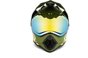 Orthrus Youth Kids Motorcycle Helmet, DOT Certified Full Face Dirt Bike Helmets for Off-Road ATV Street Riding Motocross BMX Four Wheeler Snowmobile Go Kart (Green Husky Halo, Large)