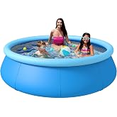 Inflatable Swimming Pool, 8ft Blow Up Pool for Adults Kids | Above Ground, Blow up Pool, Top Ring Summer Water Party Pools, Outdoor Pool for Backyard Family Size, PVC,UV Resistant