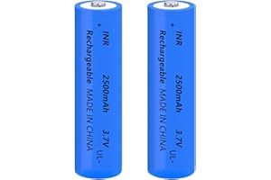 Yuntunele 18650 Rechargeable Battery 3.7V 2 Pack Genuine18650 Button Top Battery for for Headlights etc