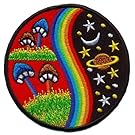 Mushroom Hippie Weed Boho Retro Pot Lsd Love Peace Applique Iron-on Patch T-24 Made of Thailand