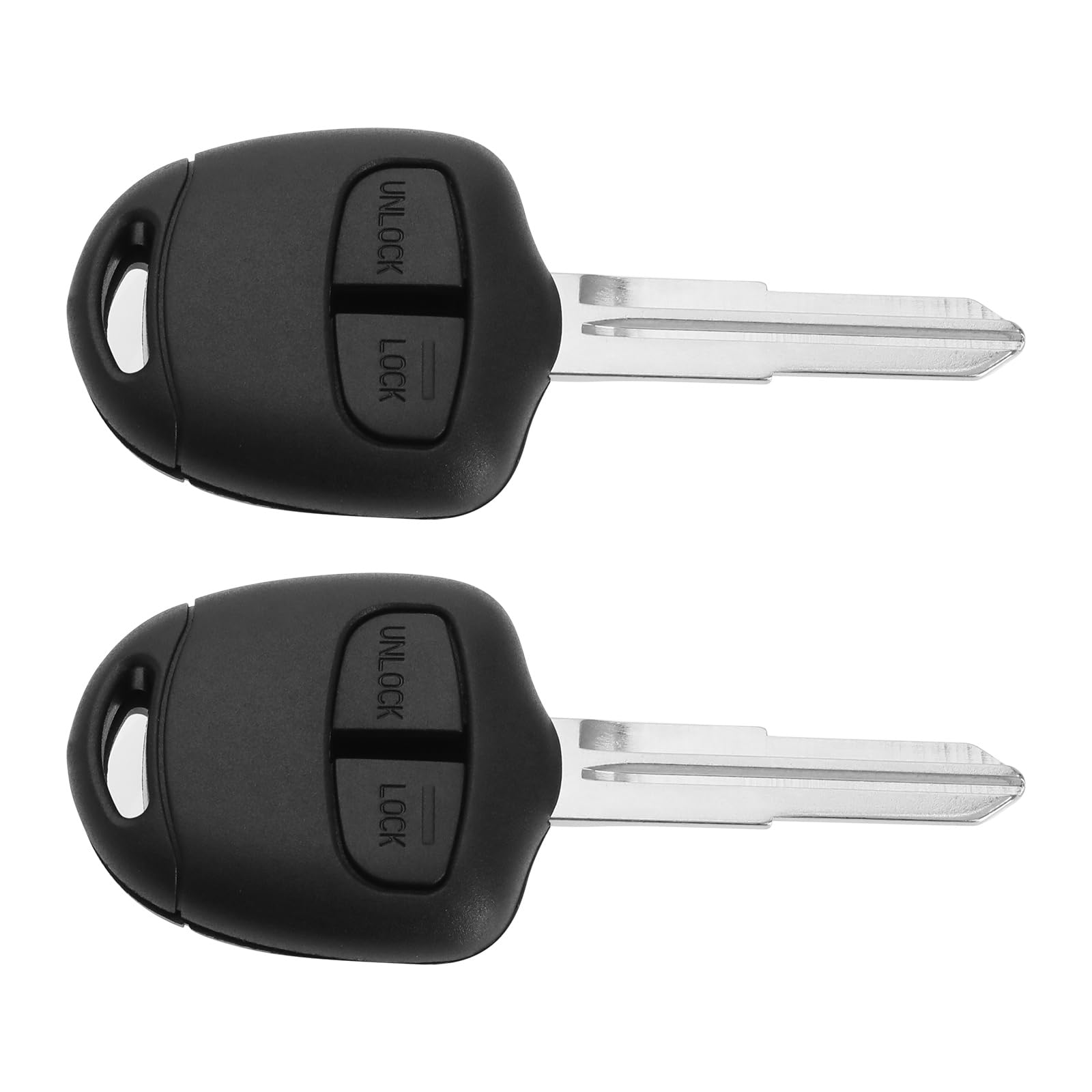 eMagTech 2pcs Left Groove Car Key Shells 2 Buttons Car Key Case Car Remote Key Protective Shell Compatible with Mitsubishi Pajero Sport Outlander Grandis ASX MIT11