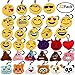 Encheng 32 Pack Emoji Party Favors Emoji Plush Keychain Emoji Party Decorations Supplies Birthday Favors, Small Emoji Keychain for Luggage Backpack Bags & Party Decoration,Car Key Ring Pendant