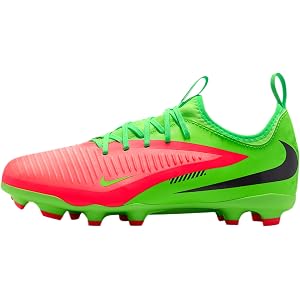 Nike Jr. Phantom 6 Low Academy Erling Haaland Big Kids' Multi-Ground Soccer Cleats (Hot Punch/Green Strike/Black)