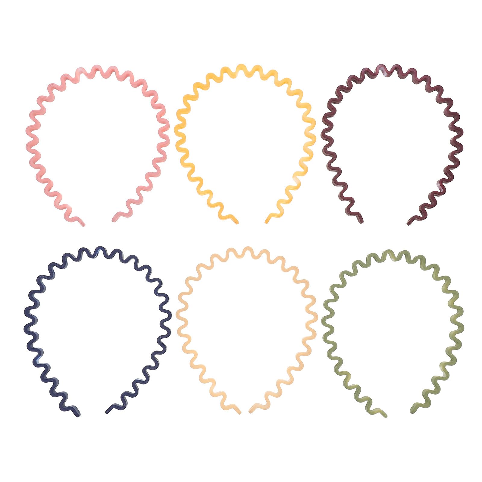 FRCOLOR 6pcs Plastic Hair Comb Headband Wavy Hairband Teeth Comb Headband Wavy Hard s Non-slip Hair Hoop for Women Girls