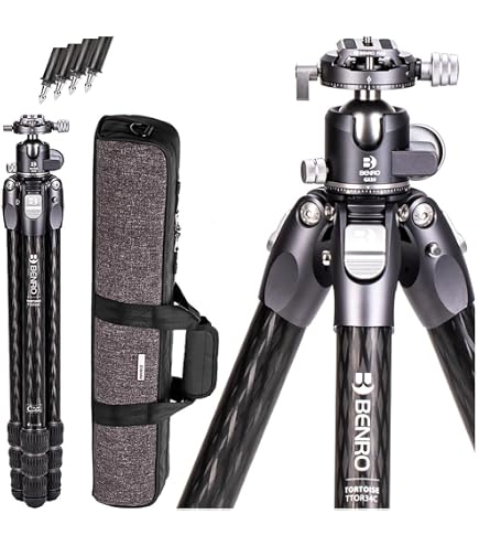 Amazon.com: Benro Tortoise Columnless Carbon Fiber Three Series