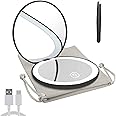 Milishow Compact Mirror with LED Light,1x/10x Magnifying Rechargeable Mirror,3.5in, Dimmable Travel Mirror for Purse,Pocket,Handheld 2-Sided Makeup Mirror