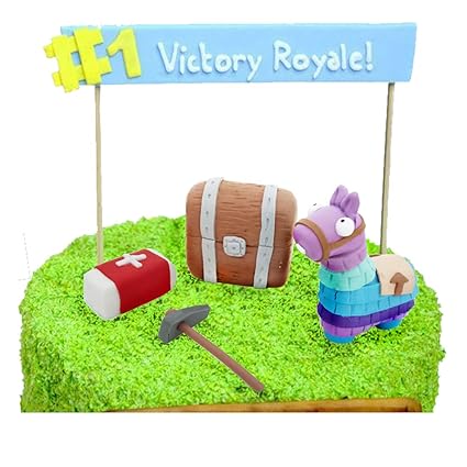amazon com gmakceder game cake topper set with llama medkit chest tool cake decoration toys games - flat fortnite llama cake