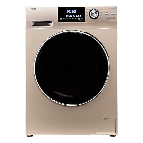 Haier 7.5 kg Inverter Fully-Automatic Front Loading Washing Machine (HW75-BD12756NZP, Golden)