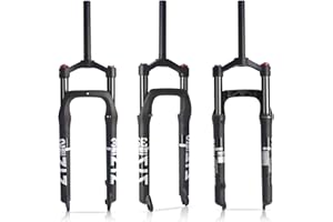 B Bolany 26 * 4.0 inch Fat Tire MTB Air Suspension Fork - 120mm Travel, 135mm Spacing Hub, 9mm QR, Crown Lockout,Ultralight Mountain Bike Front Fork, Ideal for Snow Beach XC Mountain Bikes