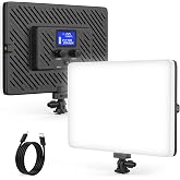 Unicucp 20W LED Video Photography Light Panel, Type C&amp; Built-in 4000mAh | Portable Camera Soft Light, Built-in 4000mAh Battery Type C, 2500K-8500K, For Video Recording Live Streaming, Outdoor Indoor