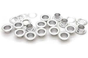 CRAFTMEMORE 100 Pack Aluminium Grommets Eyelets with Washers for Shoes, Bead Cores, Clothes, Leather, Canvas (5/16" (8mm))