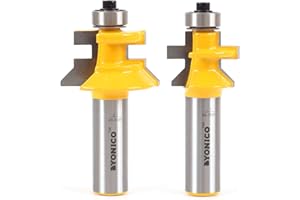 Yonico 15229 Flooring 2 Bit Tongue and Groove Router Bit Set with 1/2" Shank