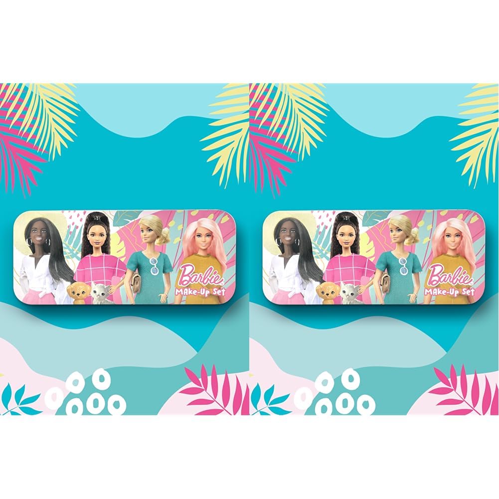 Barbie Make-Up Collection Keepsake Tin - Children's Make-Up - Girls - Gift (Pack of 2)