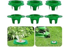 Adnee 6 Pcs Lawn Sprinkler Head Protector, 6 Inch Flower Shaped Sprinkler Donut with 3.8 Inch Inner Diameter, Green Outdoor Lawn Sprinkler Spray Guard to Reduce Damage from Cars and Mowers