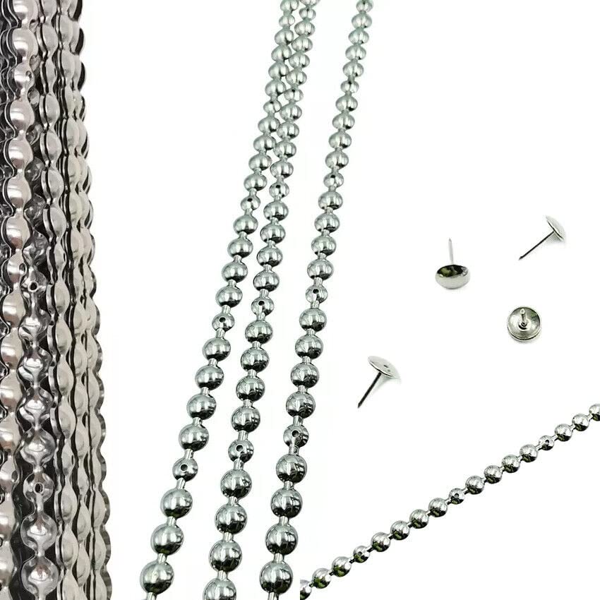 Just Accessories Upholstery Tacks Decorative Nails/Studs Strips Beading + Free Nails Thumb Tacks Push Pins (Silver, 5m 5 Metres)