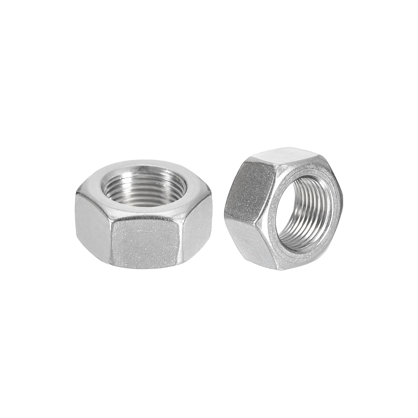 METALLIXITY Hex Nuts (M16x1.5mm) 5Pcs, 304 Stainless Steel Metric Fine Thread Hexagon Nut Hardware - for DIY Home Repair Machinery, Silver