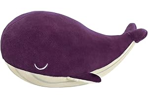 MUPI Whale Stuffed Animals 10” Plush Pillow - Shark Humpback and Jellyfish Stuffed Animals - Ocean Decor and Toys（Purple）