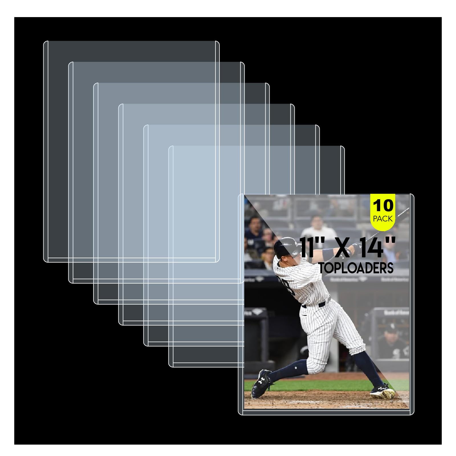Photo 1 of Coolbyl 11x14 Toploaders 10ct - Ultra Durable Card Protectors for Graphic Art, Photos & Poster - Crystal Clear PVC, Archival-Safe, Fit 11x14 Inch Sheets