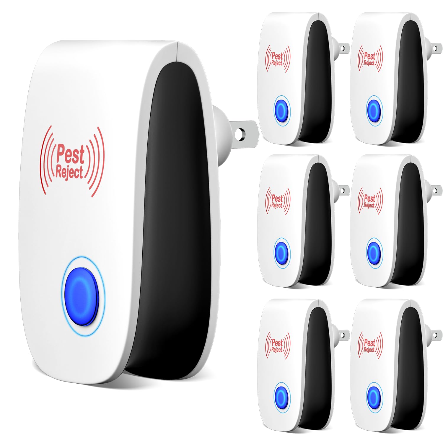Photo 1 of 2026 Upgraded Electronic Pest Control Plug-in, Ultrasonic Repeller for Mice, Mosquitoes, Cockroaches, Spiders, Ants & More, Safe, Silent, Energy-Efficient, Ideal for Home, Office, Warehouse (6, White)