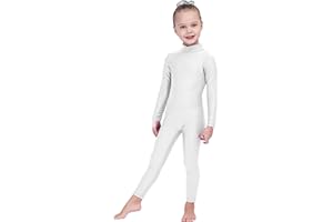 Kepblom Girls Long Sleeve Unitard Spandex Turtleneck Full Bodysuit for Kids