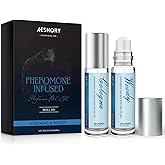 Aeshory Pheromone Perfume for Men - 2 Pcs Roll-On Pheromone Cologne, Long-Lasting Scents Attraction Pheromone Infused Essential Oil Perfume for Men