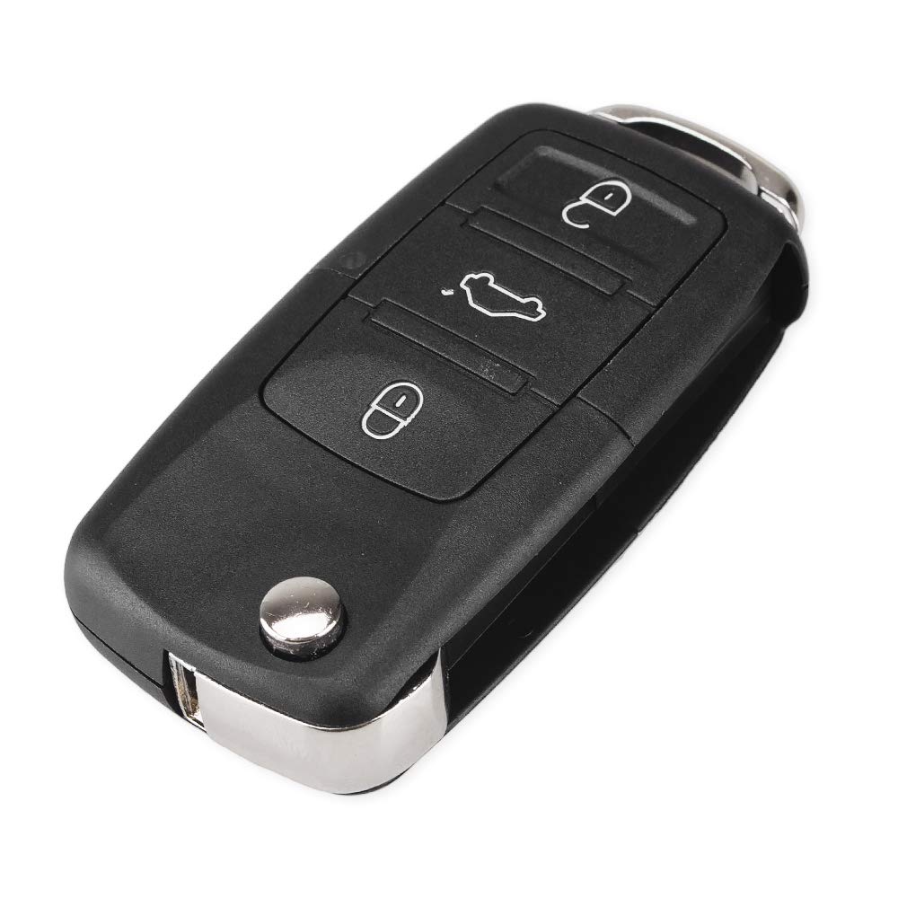 topone1 2 3 Button Remote Flip Folding Car Key Shell Case Fob For VW For Volkswagen Bora Passat Golf Polo Jetta Touran no Blade (3BButton)