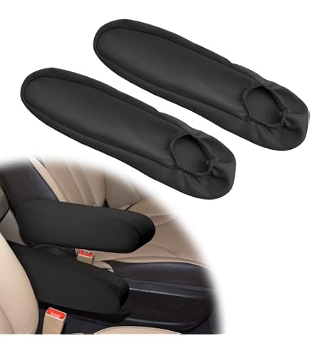 Housse D'accoudoir Universelle Pour Voiture - Paire En Tissu élastique Noir, Protection Facile à Laver