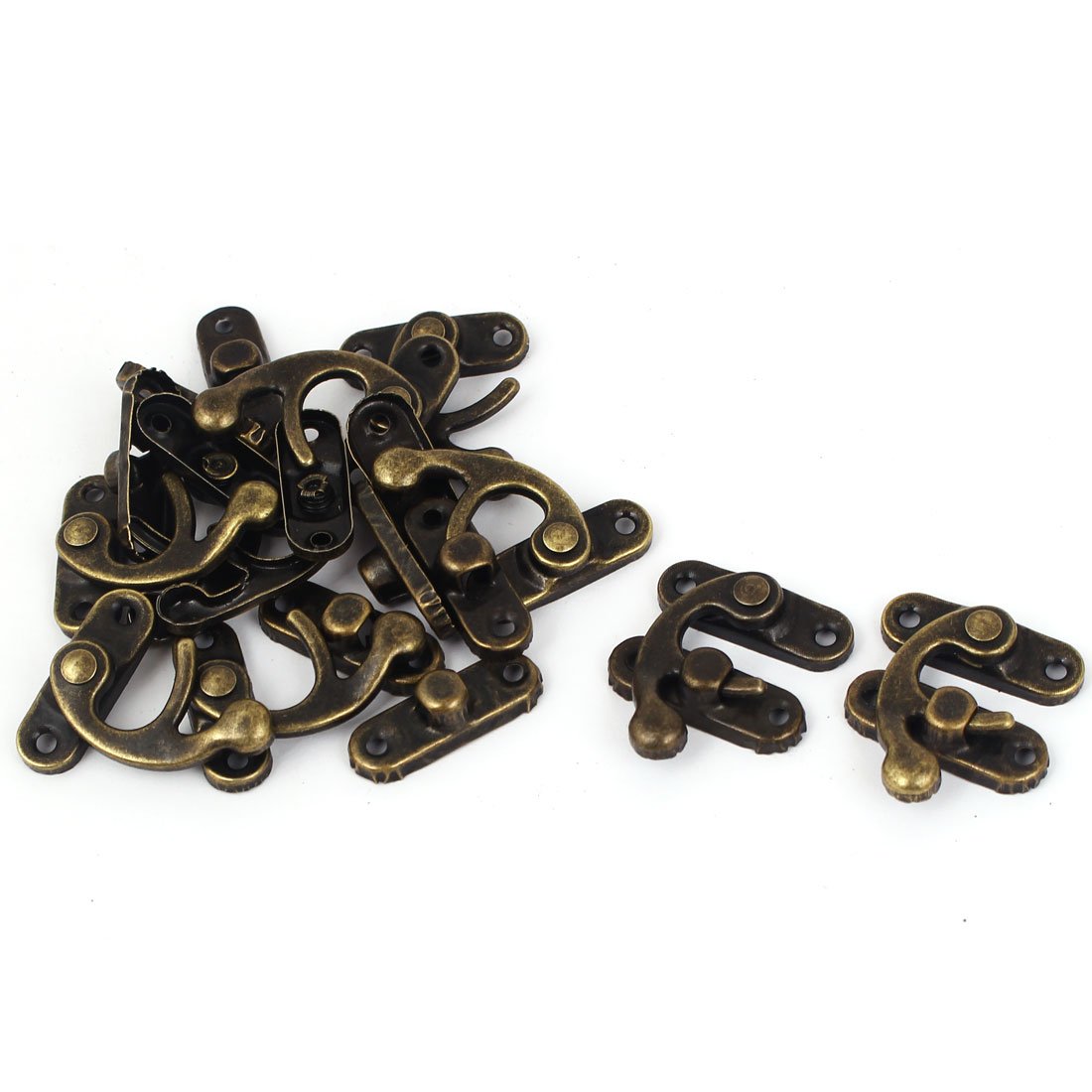Sourcingmap Jewelry Case Box 32x27mm Lock Latch Buckle Clasp Bronze Tone 10pcs