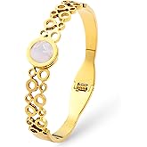 SEAMOON 18K Gold Plated Stainless Steel Inspirational Bangle Bracelets Birthday Friendship Thank You Gift for Women Friend Mom Her Grandma Sister Teacher Coworker Christmas