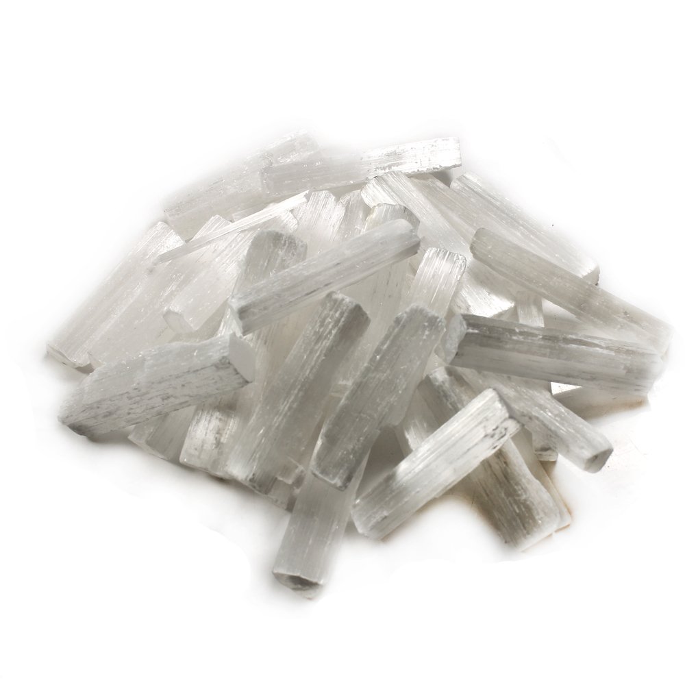 Earth Story 100g Selenite Sticks – 5-15cm Small Sticks, 1-10 Sticks for Cleansing & Energy Work