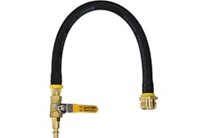 VIBRANT YARD COMPANY Winterize RV, Motorhome, Boat, Camper, and Travel Trailer: Air Compressor Quick-Connect Plug to Male Garden Hose Faucet Blow Out Adapter with Valve (Lead-Free Brass), 17" Long