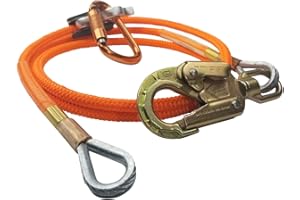 ProClimb Better Grab Steel Core Flipline Kit (1/2 inch x 10 feet) - Adjustable Tree Lanyard, Low Stretch, Cut Resistant for Fall Protection, Arborist, Tree Climbers