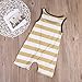 Toddler Unisex Baby Boys Girls Clothes Sleeveless Striped Romper Jumpsuit Playsuit (3-9 M, C Yellow)