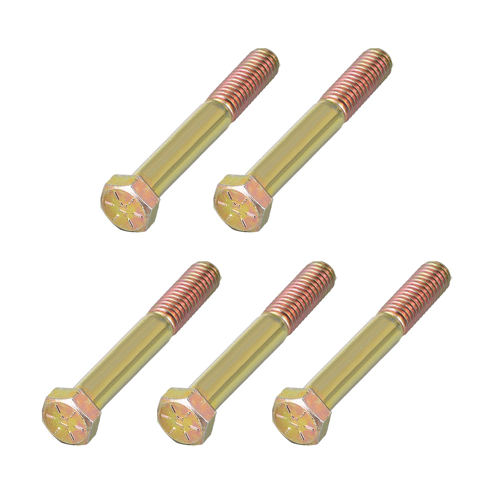 METALLIXITY Hex Bolts (3/8-16x3") 5Pcs, Carbon Steel Zinc Plated Partial Threaded, Coarse Thread UNC Hex Head Screw Bolt - for Furniture Repair, Yellow โ image 1