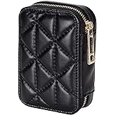 FOMIYES 1pc Touch up Bag Handbag Holder Cowhide Makeup Bag Black with Mirror Pouches for Purse Small for Cosmetics Wallet