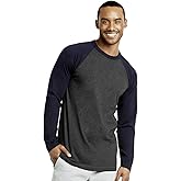 Men's Full Length Sleeve Raglan Cotton Baseball Tee Shirt