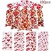 Blulu 100 Pieces Valentines Party Treat Bags Mixed Heart Print Pattern Cellophane Plastic Goodie Candy Gift Favor Bags with 200 Pieces Gold and Red Twist Ties for Valentine's Day Party Decorations