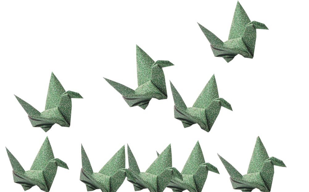 Hangnuo Glitzer Papier Origami Kraniche Girlande Ornament