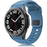 Rugged No Gap Band for Samsung Galaxy Watch Band 7 FE 6 5 4 44mm 40mm/Galaxy Watch 6 Classic Bands 47mm 43mm/Watch 5 Pro 45mm/Watch 4 Classic 46mm 42mm, Silicone Wristband Sport Strap Men Women