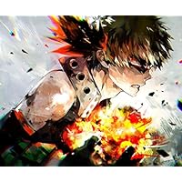 TianSW Bakugou Katsuki (29inch x 24inch/72cm x 60cm) My Hero Academia Season 3 Midoriya Izuku All Might Waterproof Poster No Fading