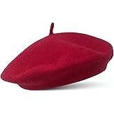 French Wool Beret Hat - Classic Stretchable - One Size Fits Most - Solid Color - Stylish Chic Parisian