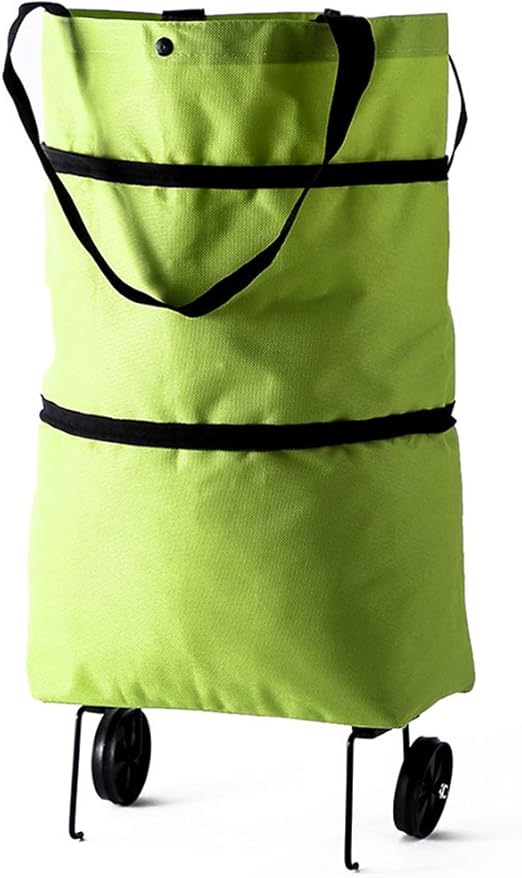 Collapsible Twostage zipper Trolley Bags Folding Shopping Bag with