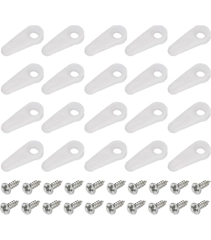 HARFINGTON 200-Piece Picture Frame Backing Hardware Kit – Turn Button Clips & Screws, Pure White, For Craft Hanging & Artwork