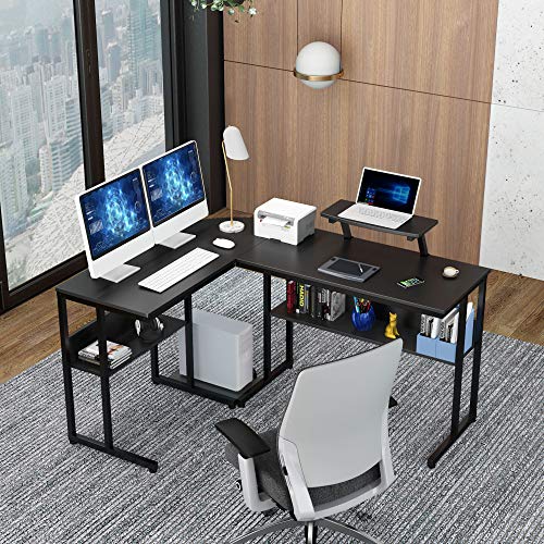 Ruitta Reversible Computer Corner Desk 58" LShaped Desk, Corner Gaming
