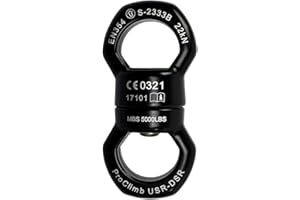 ProClimb 22kN Micro Rotator Climbing Rope Swivel Device Spinner 6700lb Breaking Strength for Rock Climbing Arborist Backyard Swing Aerial Dance Dog Leash Connector CE Certified