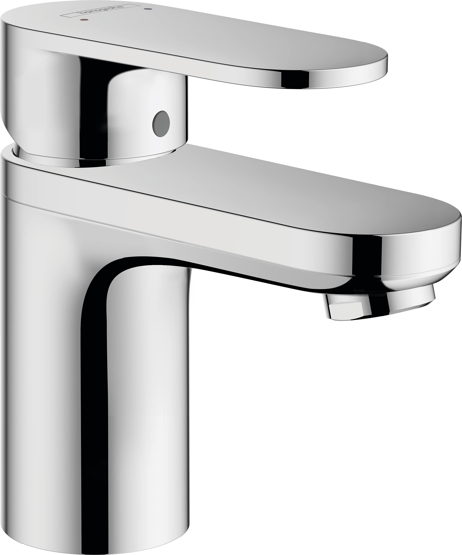 hansgrohe Vernis Blend - bathroom tap with pop-up waste set, isolated water conduction, bathroom sink tap with spout height 71 mm, basin mixer tap water-saving (EcoSmart), chrome, 71570000 — image 1