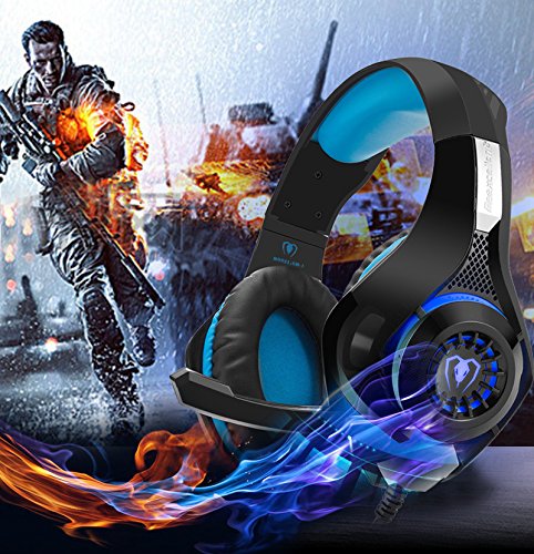 Gaming Headset for PS4|Tezewa Xbox One Gaming Headset|PC Gaming Headset|Stereo PS4 Headphones with Mic|LED Gaming Headphones With Microphone for Xbox One PSP Netendo DS PC Tablet