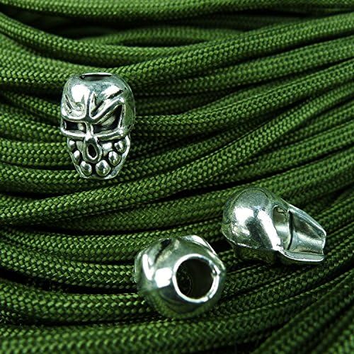 10 pcs GITD Skeleton Skull Beads Knife Flashlight Paracord Bracelet Accessories NO7